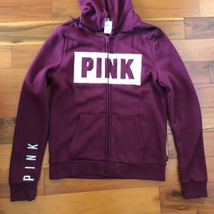 NEW with Tag Medium Pink zip up hoodie